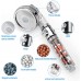 Handheld High Pressure Showerhead with Mineral Stone Beads Filter, Eco-Stop Button, 3 Spray Modes